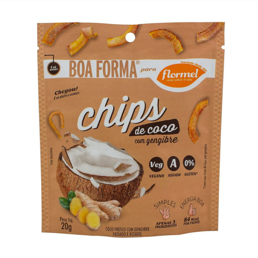 Chips De Coco Com Gengibre 20g Flormel
