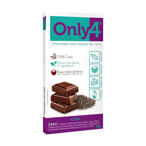 Chocolate 70 De Cacau Sabor Chia 80g Only4