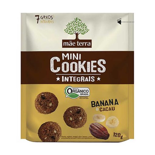 Cookies Orgânicos Banana E Cacau 120g Mãe Terra