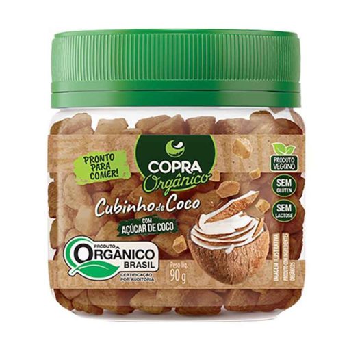 Cubinho de Coco Orgânico com Açúcar De Coco 90g Copra