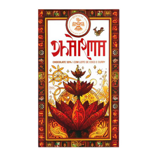 Dharma Chocolate 55 com Leite de Coco e Curry 80g Quetzal