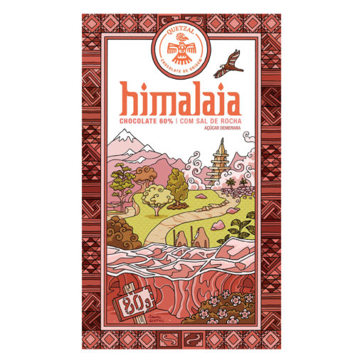 HIMALAIA CHOCOLATE 60 COM SAL DE ROCHA QUETZAL 80G